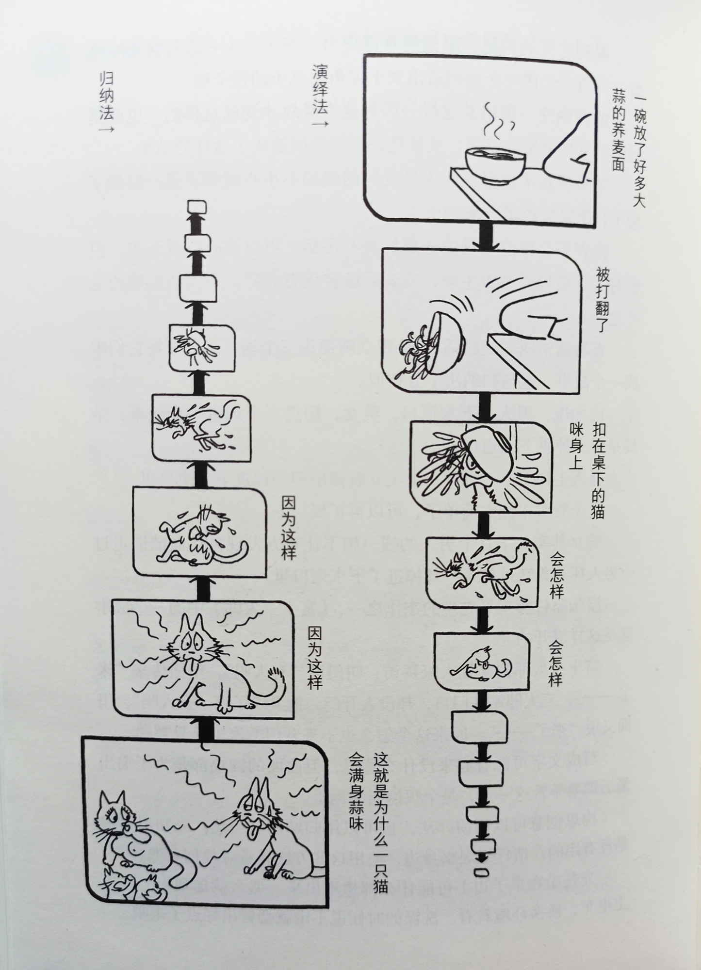 演绎法与归纳法流程推演图示