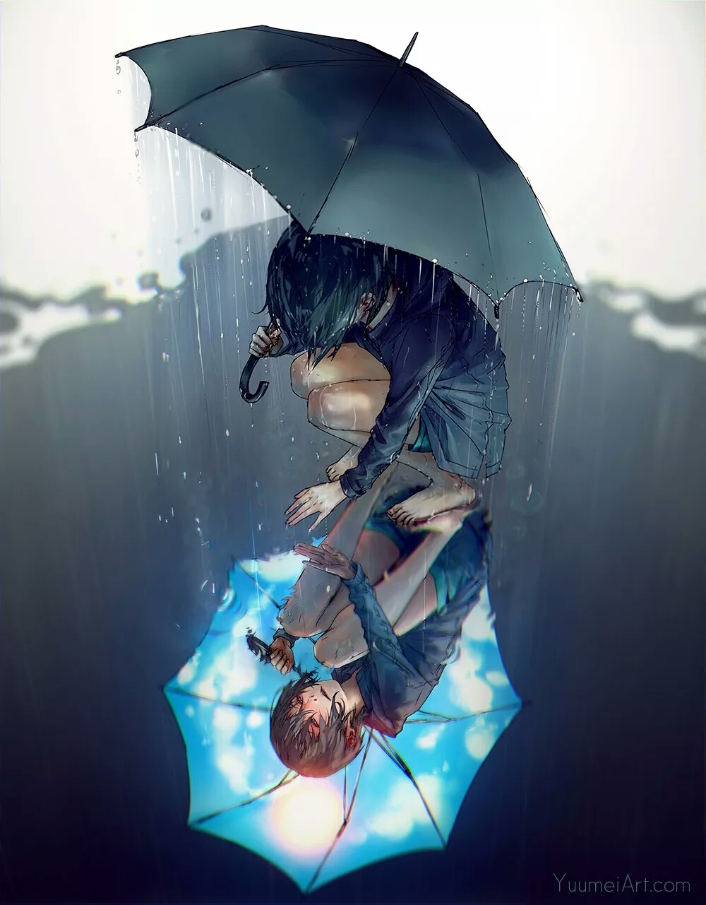 二次元动漫壁纸"雨"