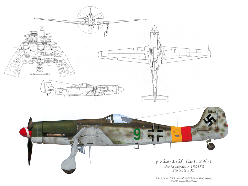 在二战末期,德国制造了一款号称末日战机的ta152 战斗机,和p51野马