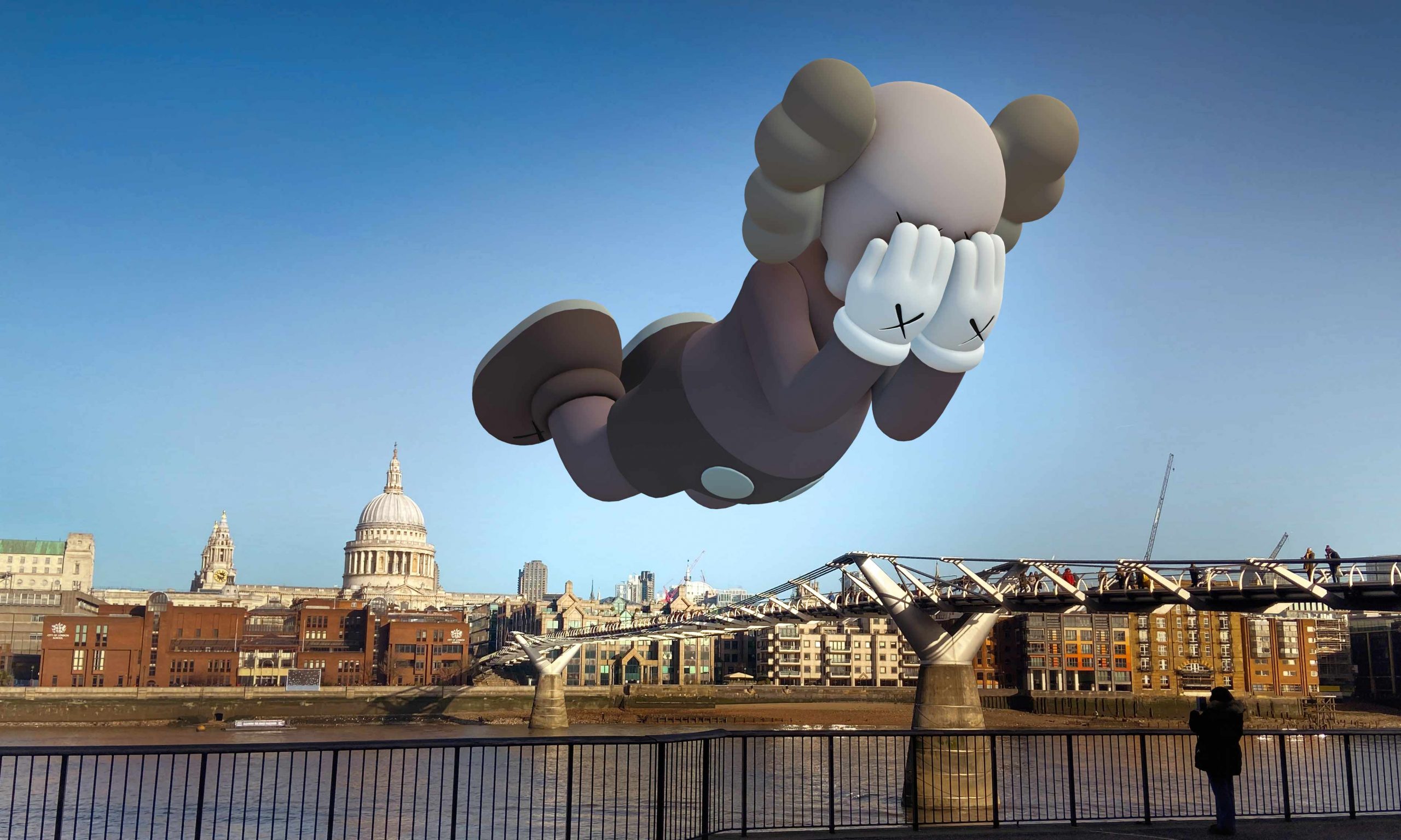 人们足不出户的 2020 年,kaws 和 acute art 搞起了 ar 艺术   via