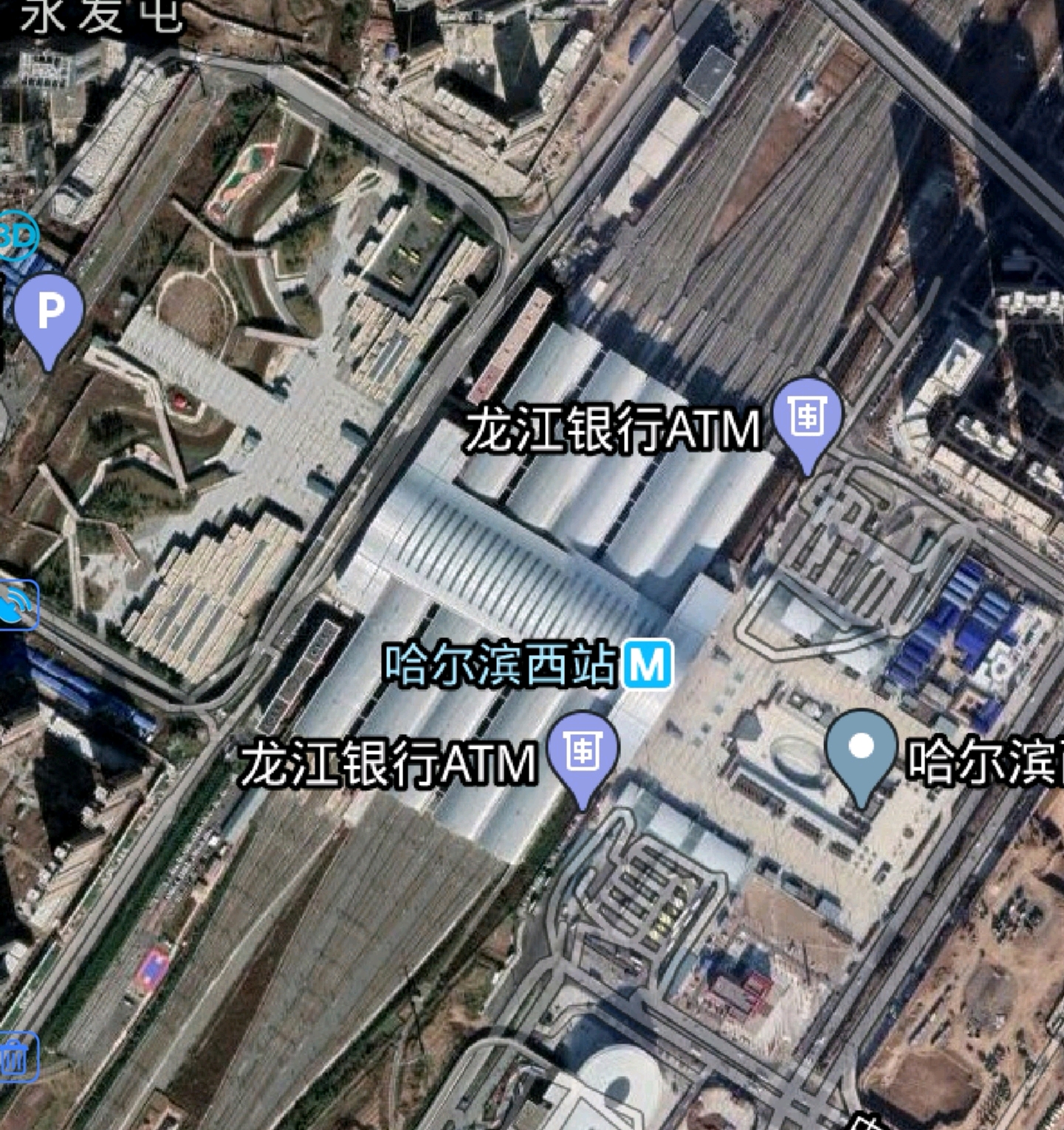 哈尔滨西站卫星图
