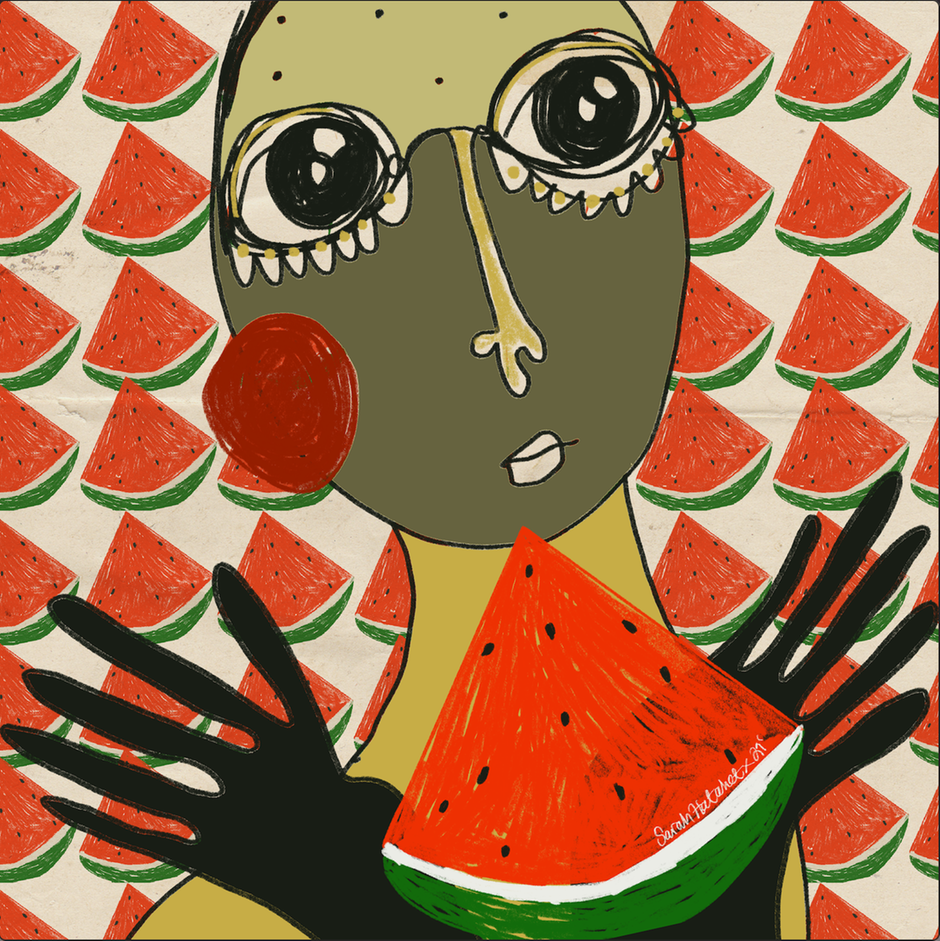 约旦艺术家萨拉·哈塔赫特(sarah hatahet)的《西瓜抵抗》(watermelon