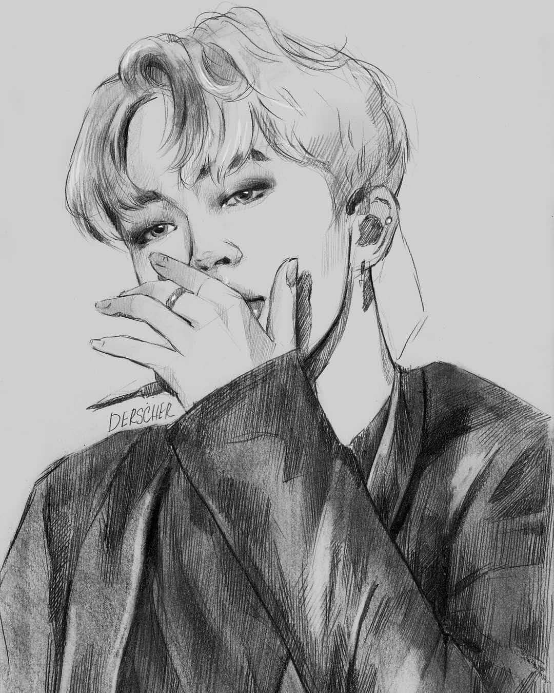 【防弹少年团】防弹少年团素描图