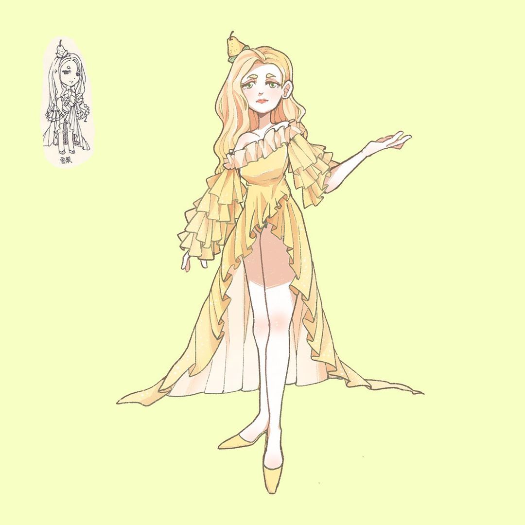 国外画师眼中的"水果拟人化",橙子元气少女,雪梨颜值爆表
