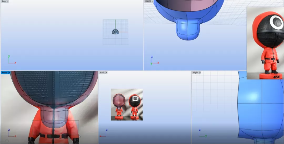 rhino犀牛7鱿鱼游戏卡通士兵建模教学 含模型分享
