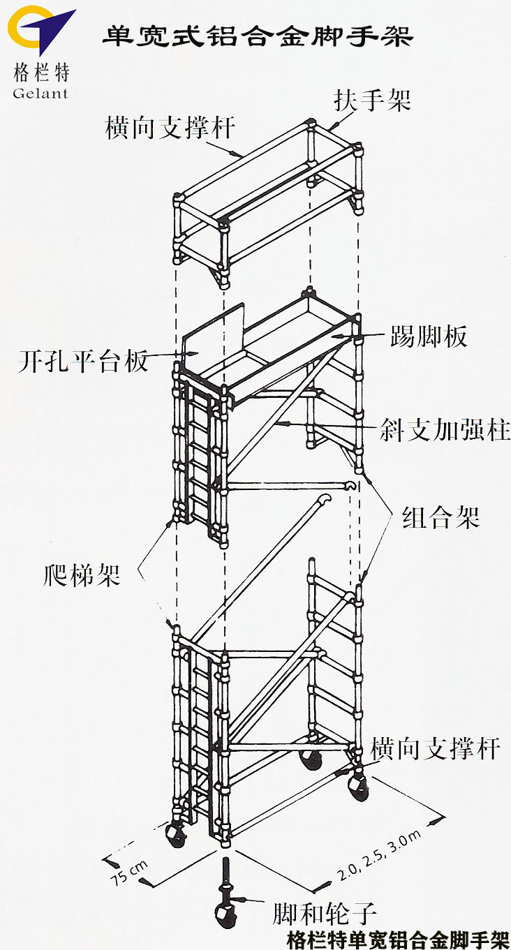 格栏特单宽铝合金脚手架出租广州售卖全国