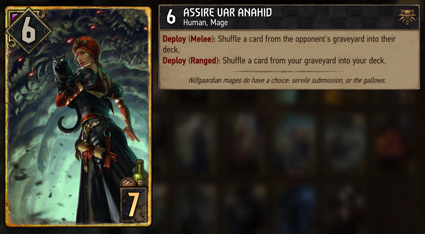 servile,menial "艾希蕾·阿纳兴: nilfgaardian mages do have a choice: servile