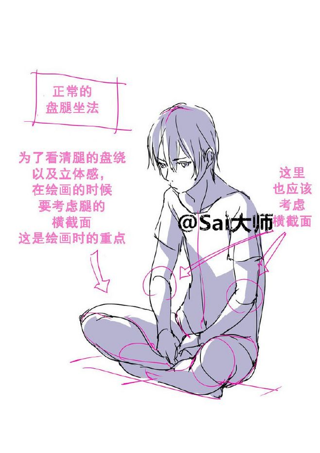 人物动作篇(八)——盘腿坐(板绘经验分享「七十二」)