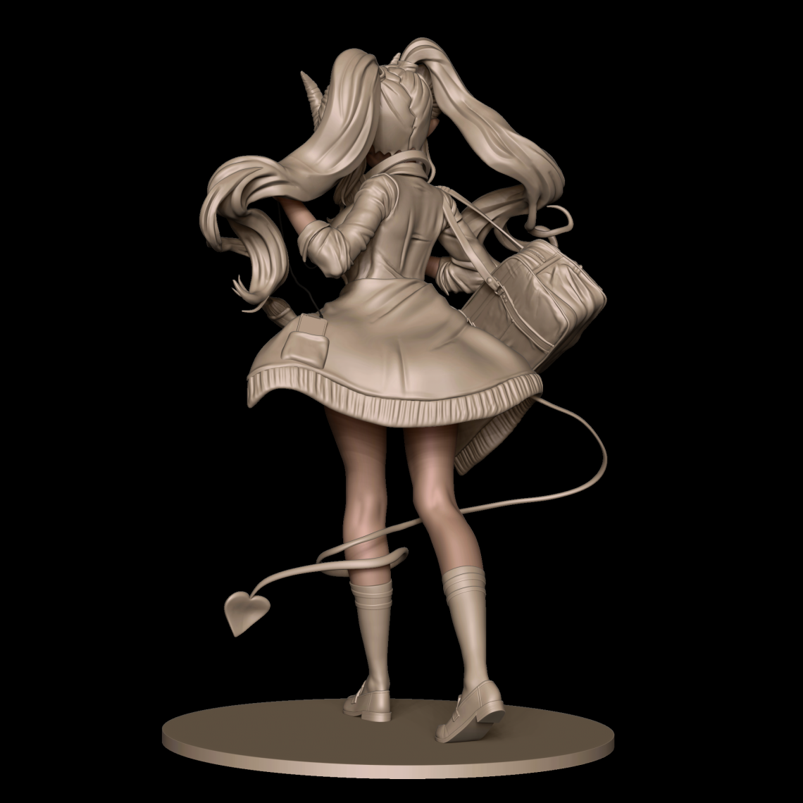 3d模型欣赏:动漫女孩角色设计zbrush雕刻
