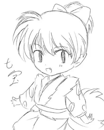 动漫人物犬夜叉简笔画绘画教程,教你怎么画半妖犬夜叉