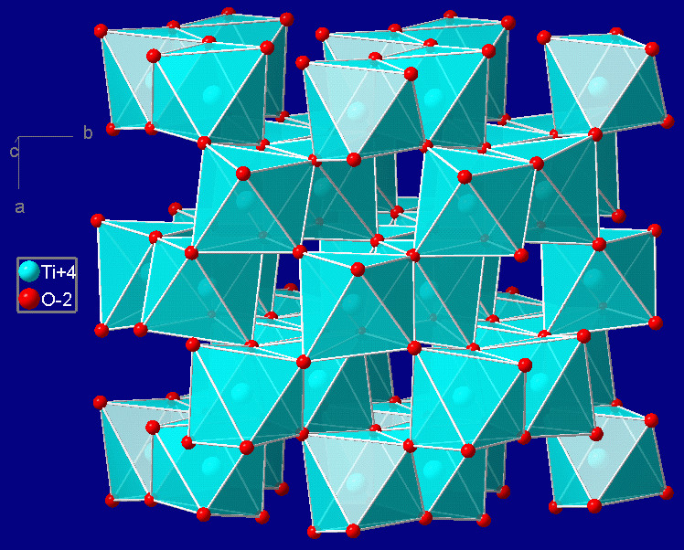 tio2的八面体结构(图片来自维基百科)
