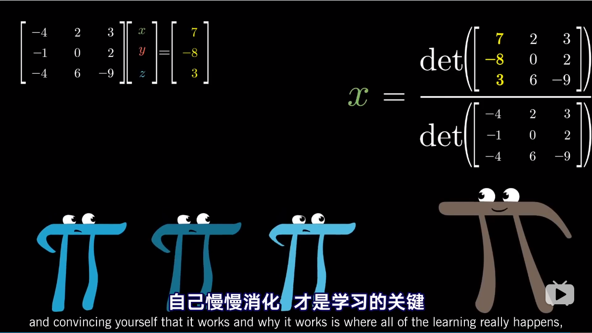 线性代数的本质:克莱姆法则