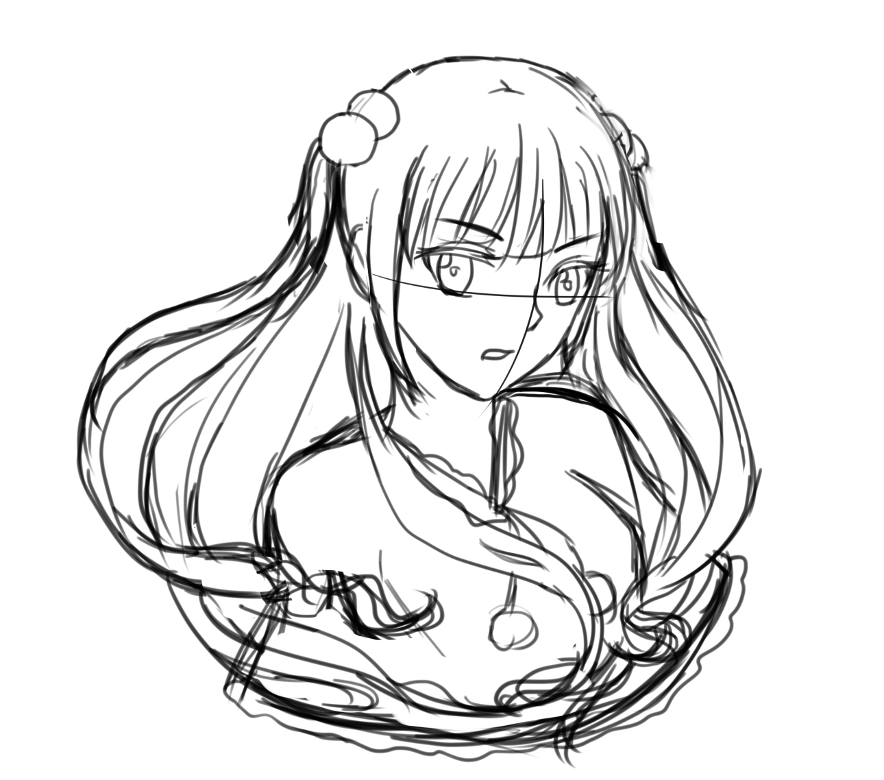 第二张板绘也好好搓了 粉色双马尾