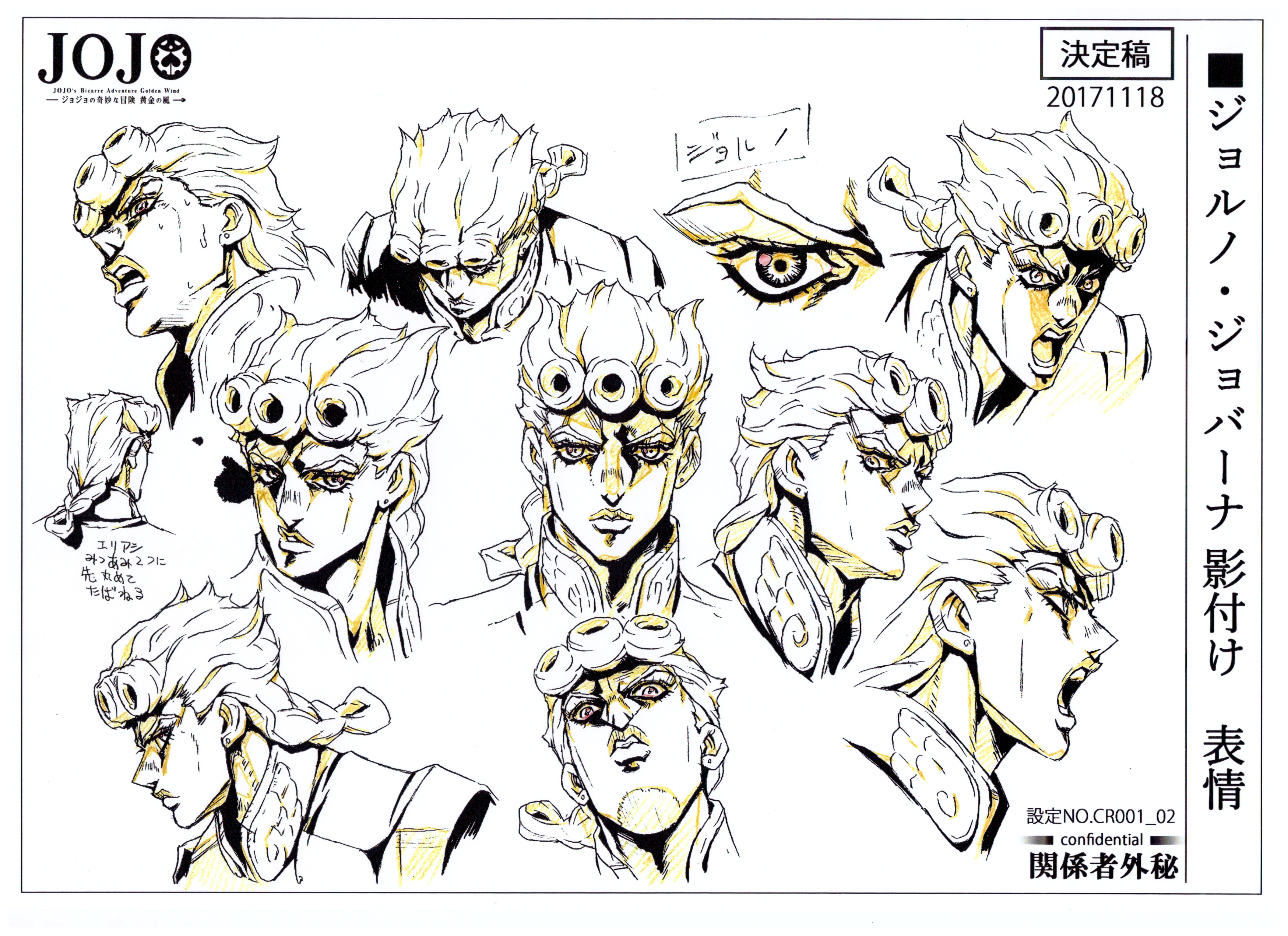 【jojo】黄金之风-大卫社动画线稿(1)