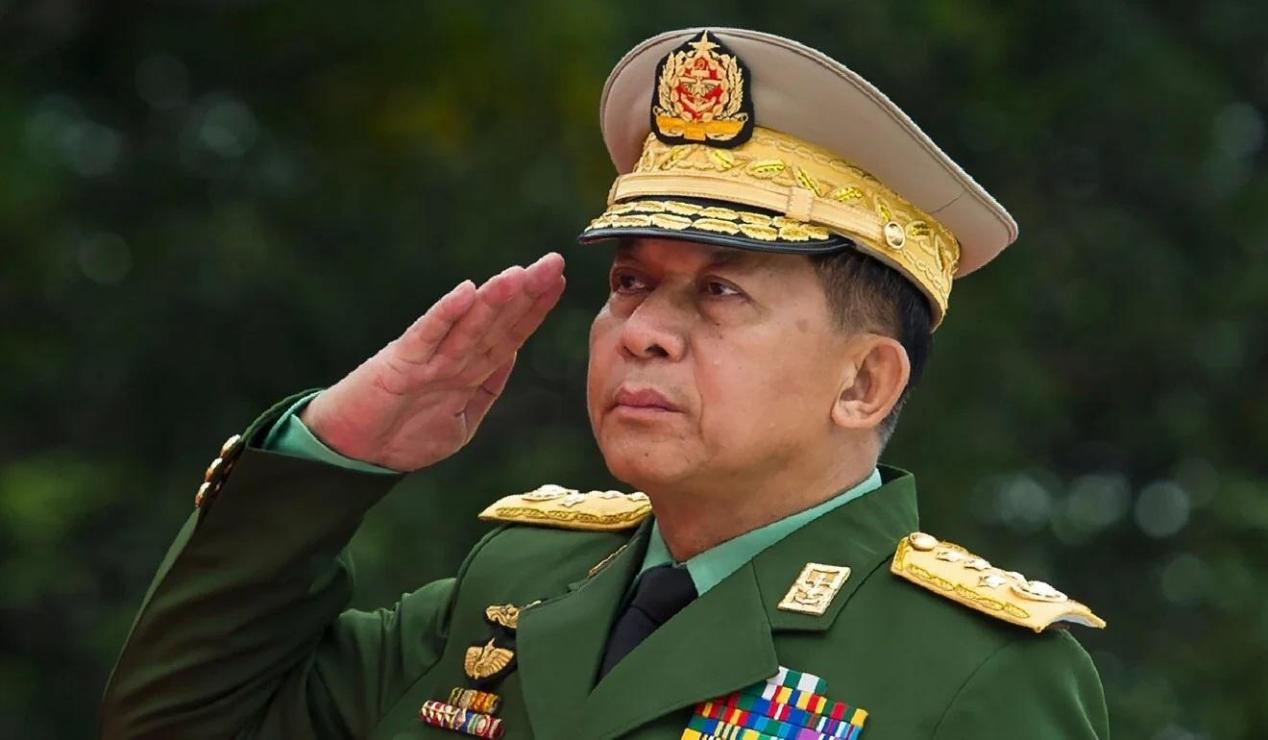 图为缅甸军队总司令