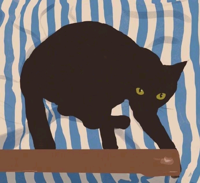 日本插画师 秋野コゴミ 的黑猫插画