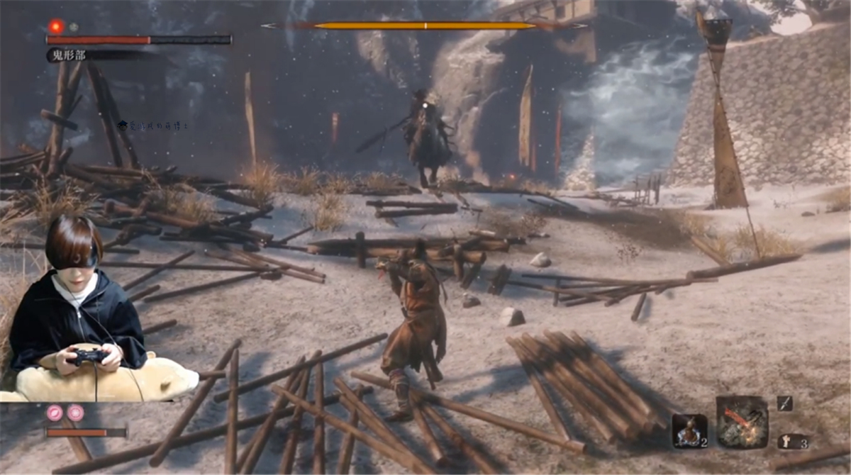 嫌《只狼》太简单?日本美女主播蒙眼打败鬼庭刑部雅孝