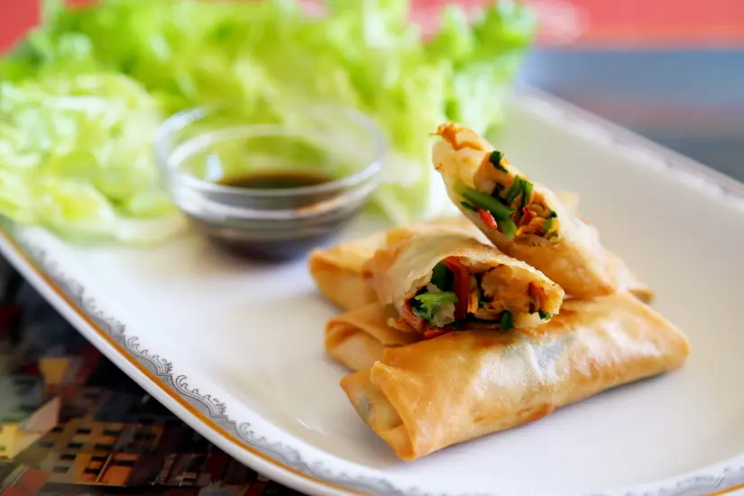 简单易做，韭菜肉丝春卷