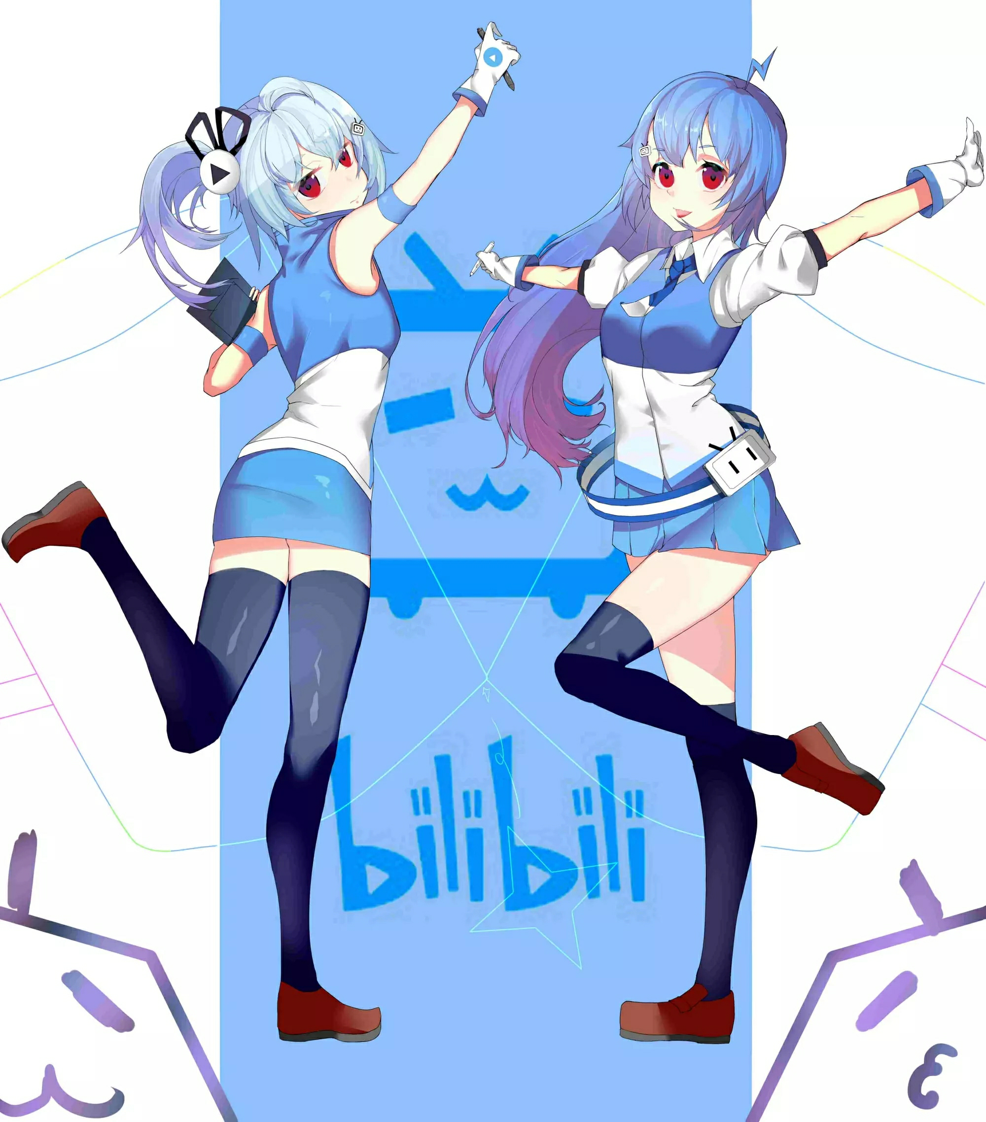 分享第二十六波(bilibili:2233娘) 这一期是22娘和33娘,作为b站看板娘