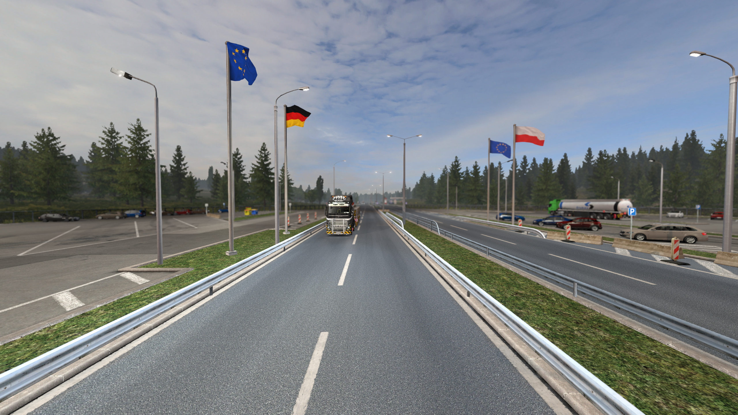 高速公路上的德国-波兰界
