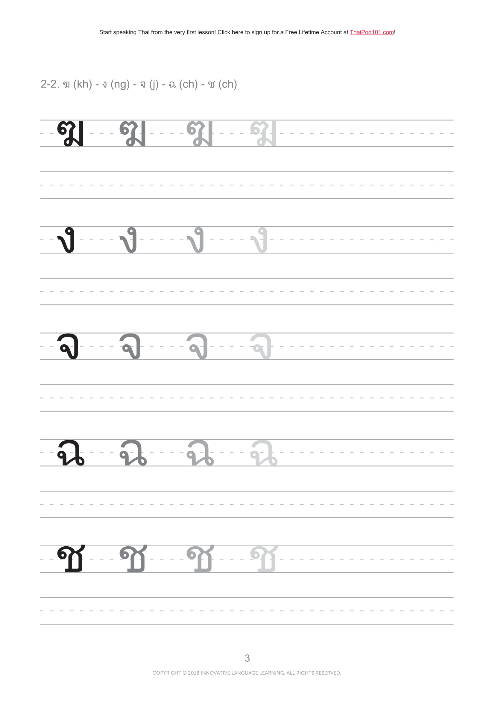 【泰语初学资料 1】字母表,练习,单词,小测验,数字