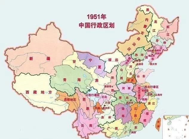 1951年---1999年中国行政区划地图 变化惊人