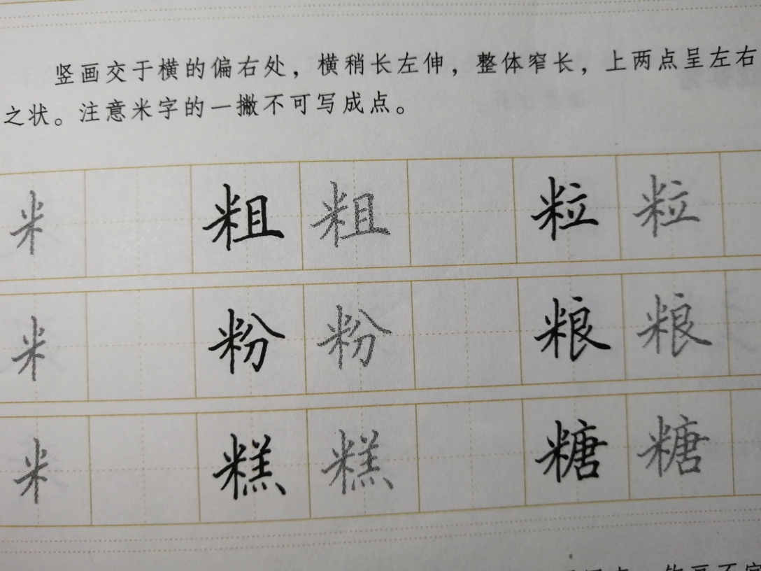 【个人练字向】偏旁:米 舟