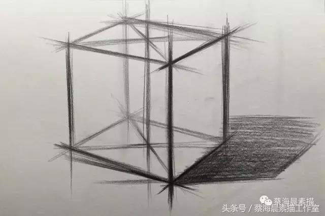 蔡海晨素描步骤稿01—素描正方体结构