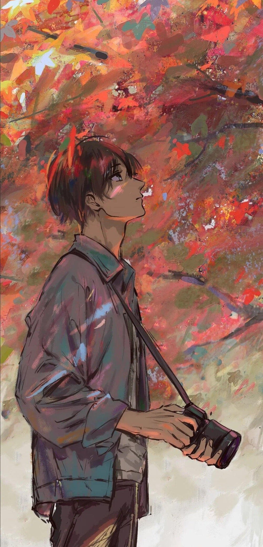 手机壁纸|二次元孤独の一个人 by:b站盐泽 2020年11月
