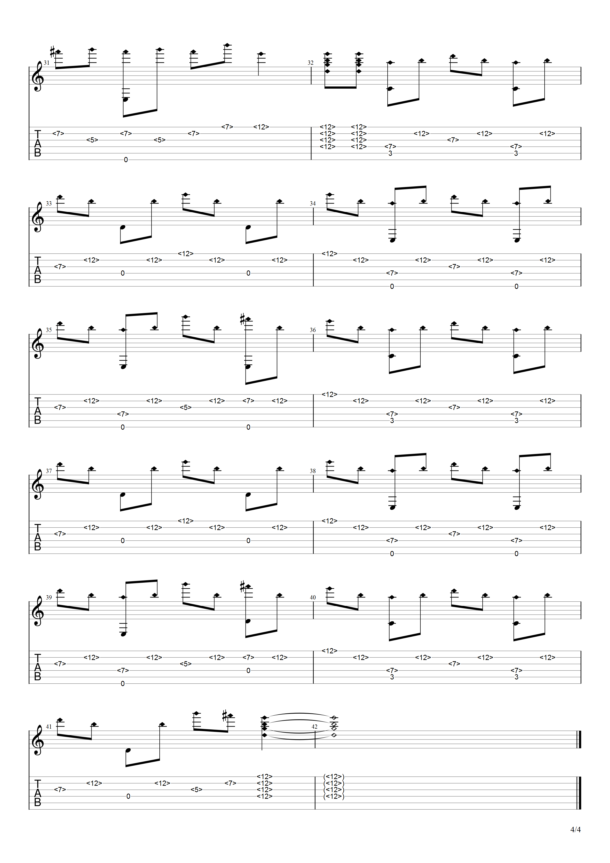 指弹吉他谱clannd插曲潮鸣り