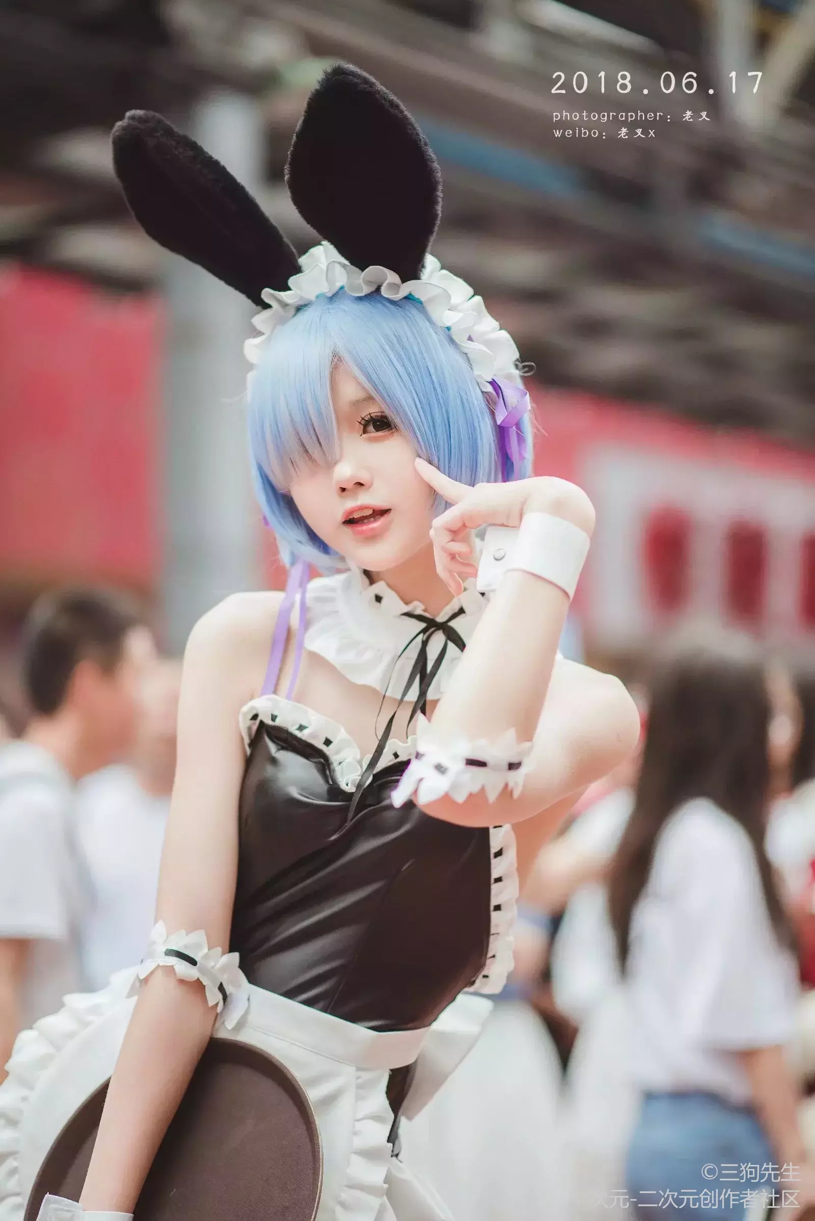 三次元小姐姐蕾姆兔女郎 花嫁cosplay