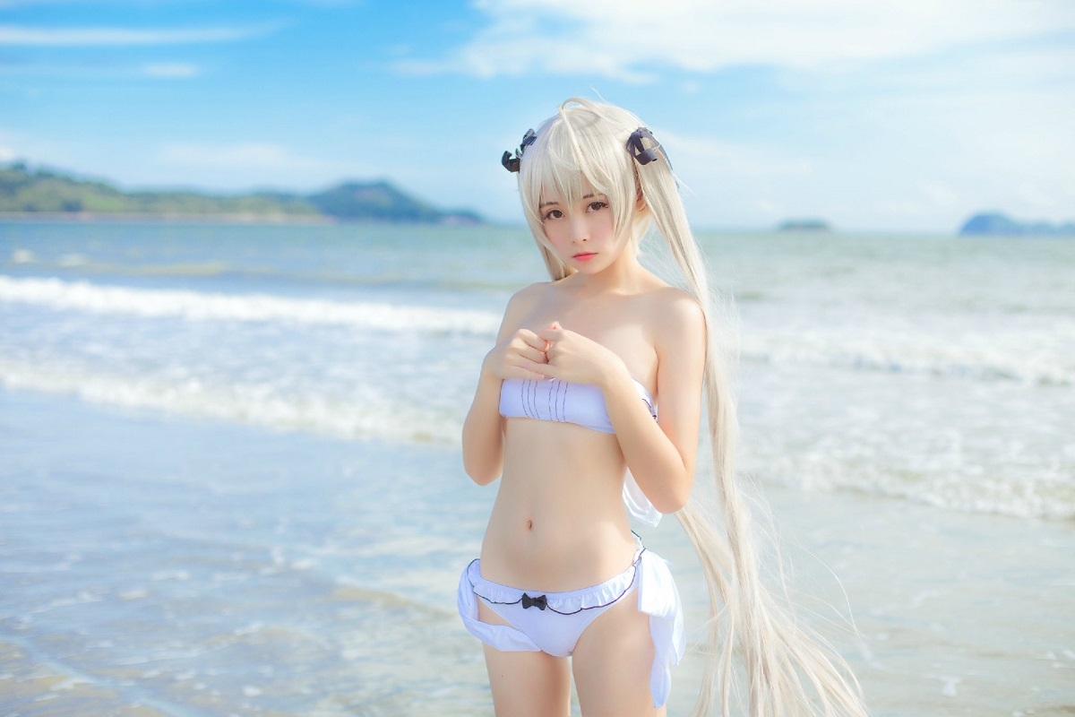 [maki小姬×鳗鱼霏儿]裸足穹妹沙滩比基尼cosplay