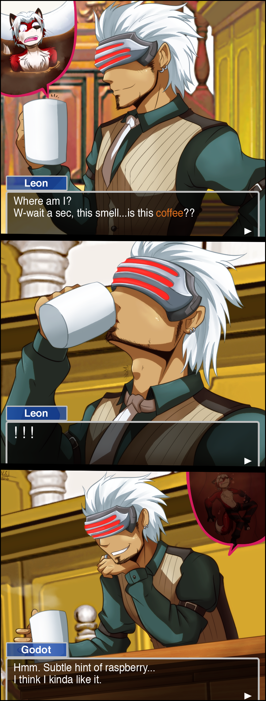 【furry/vore】逆转裁判同人丸吞入腹漫画转载——raspberry coffee