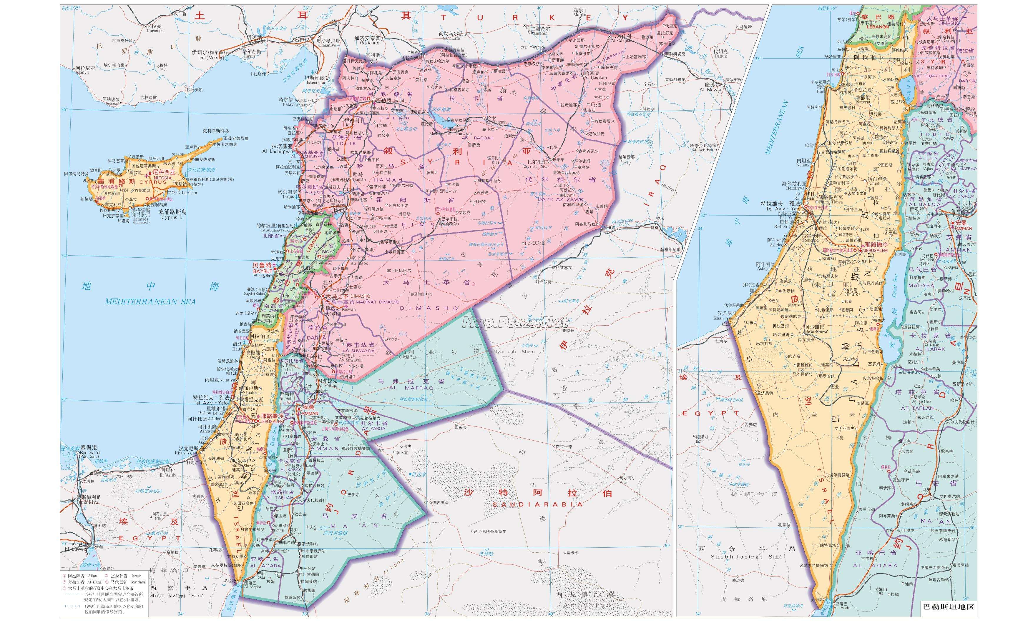 叙利亚行政地图