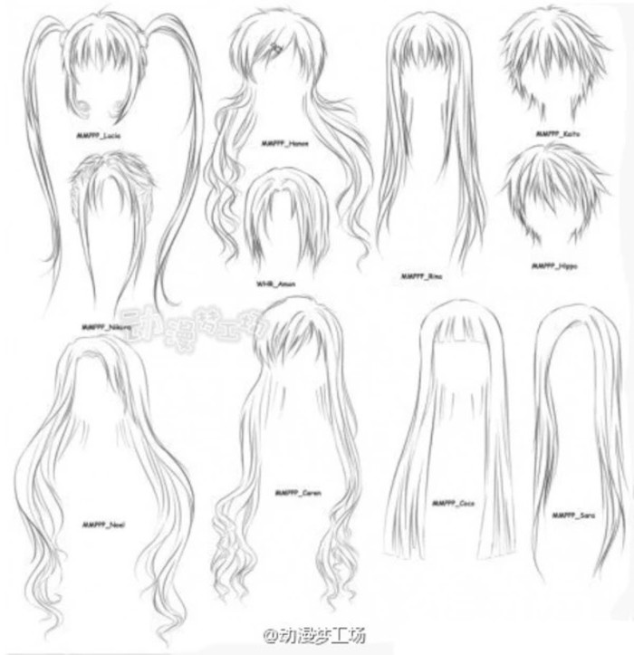 头发怎么画动漫人物发型的各种角度各种画法多种发型参考