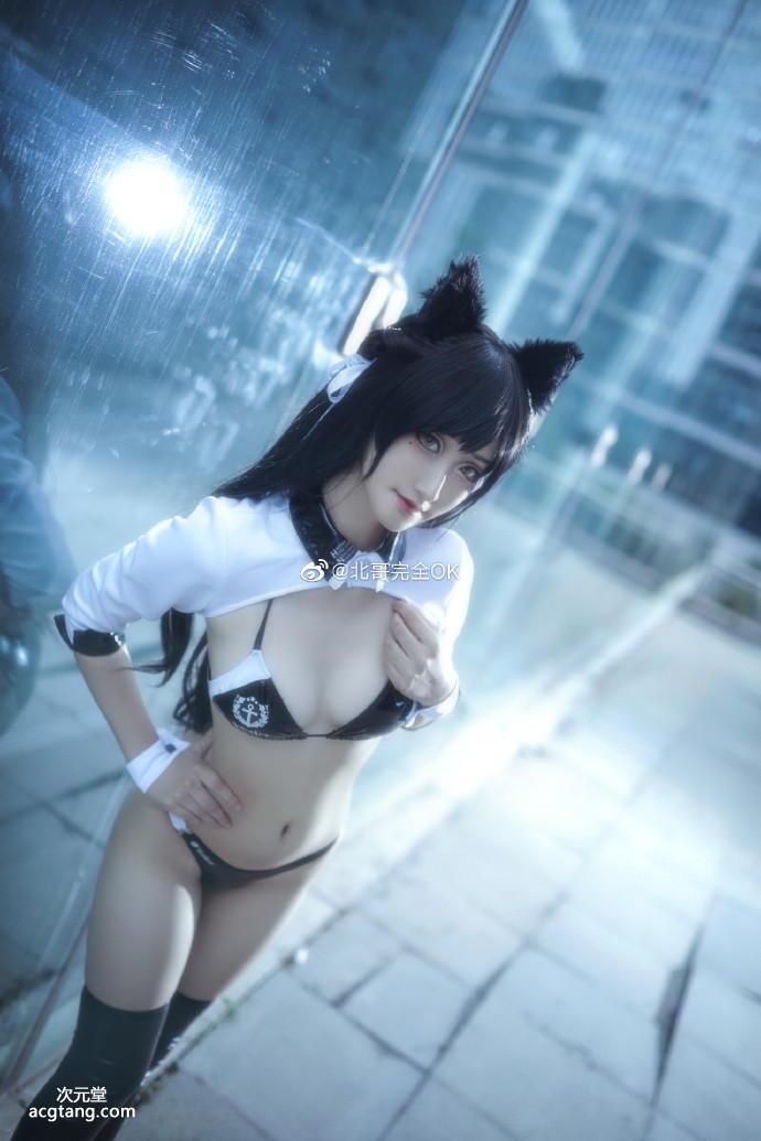 碧蓝航线爱宕cosplay图片机车美女