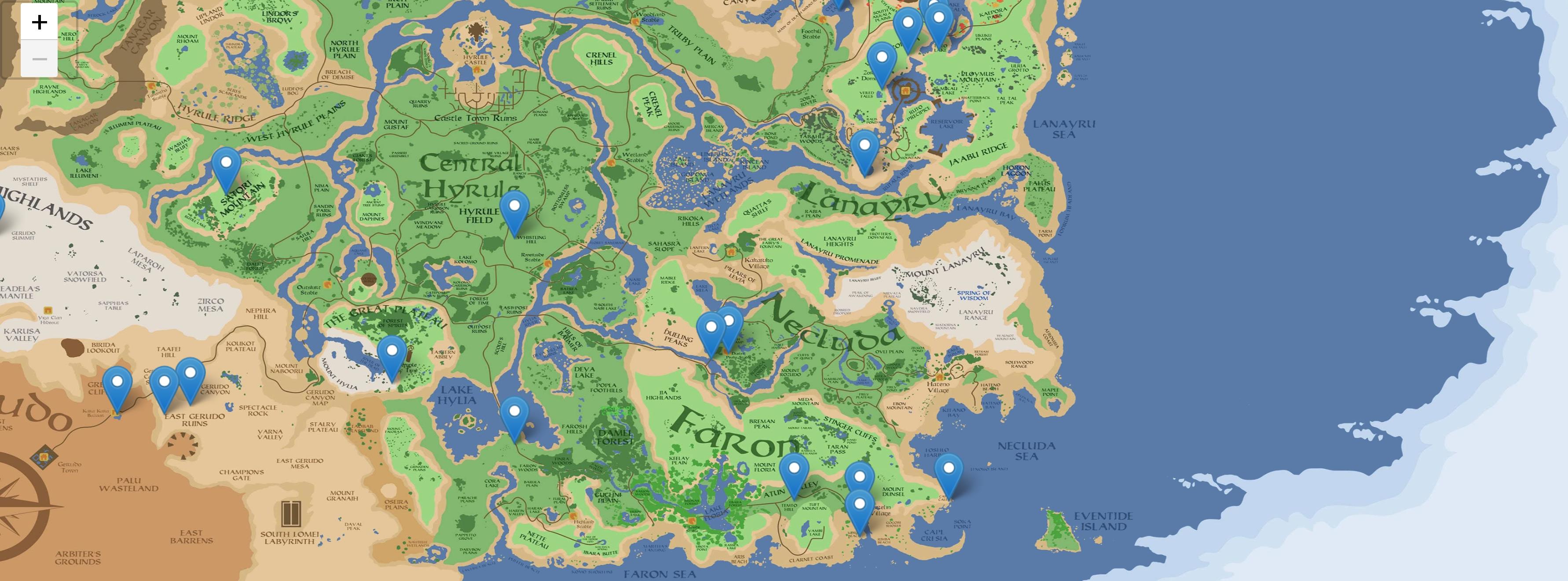 网友开发了塞尔达传说荒野之息的全景地图