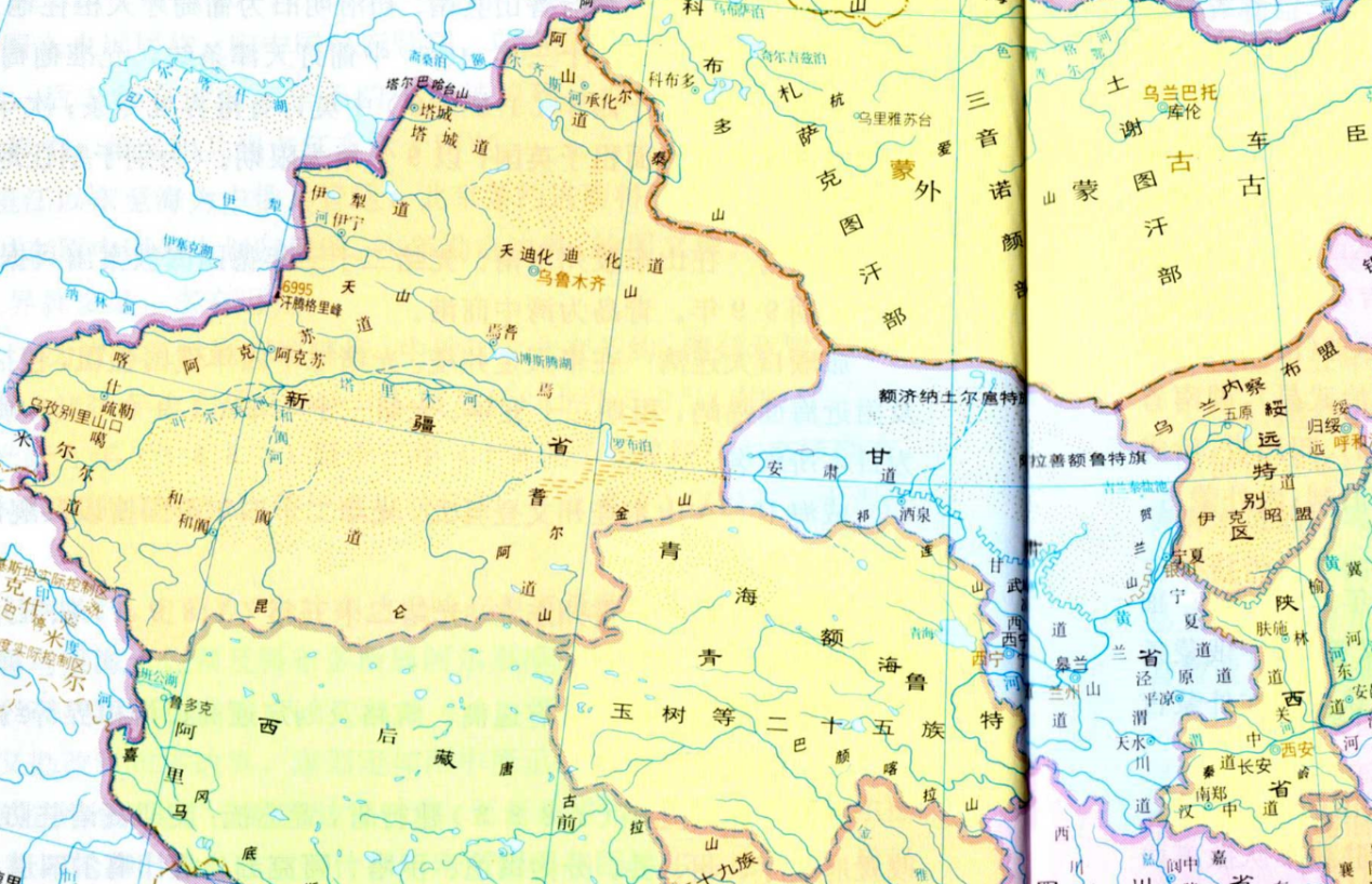 图二 民国初年西北地区地图