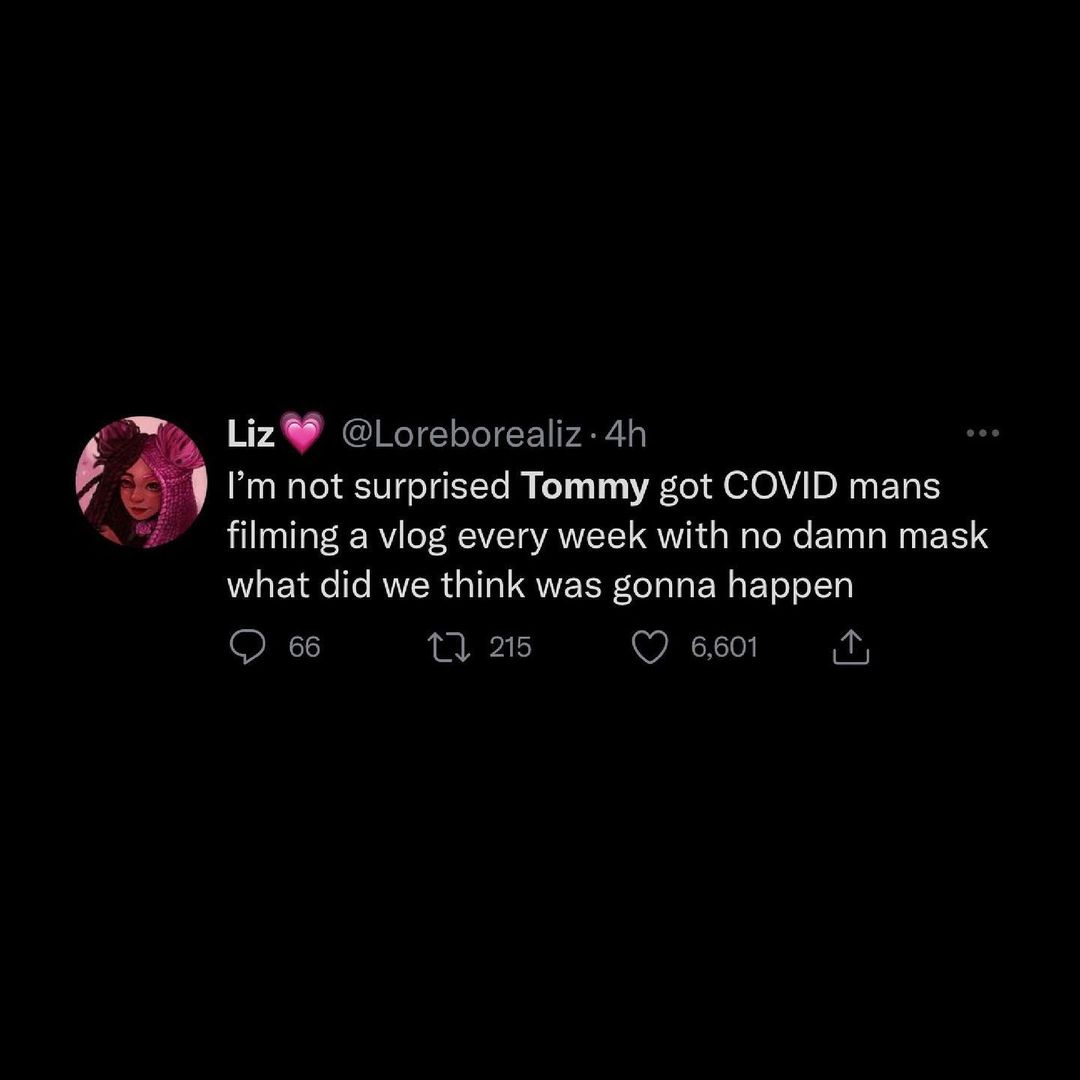 【网红】tommy innit感染新冠,网友:毫不奇怪