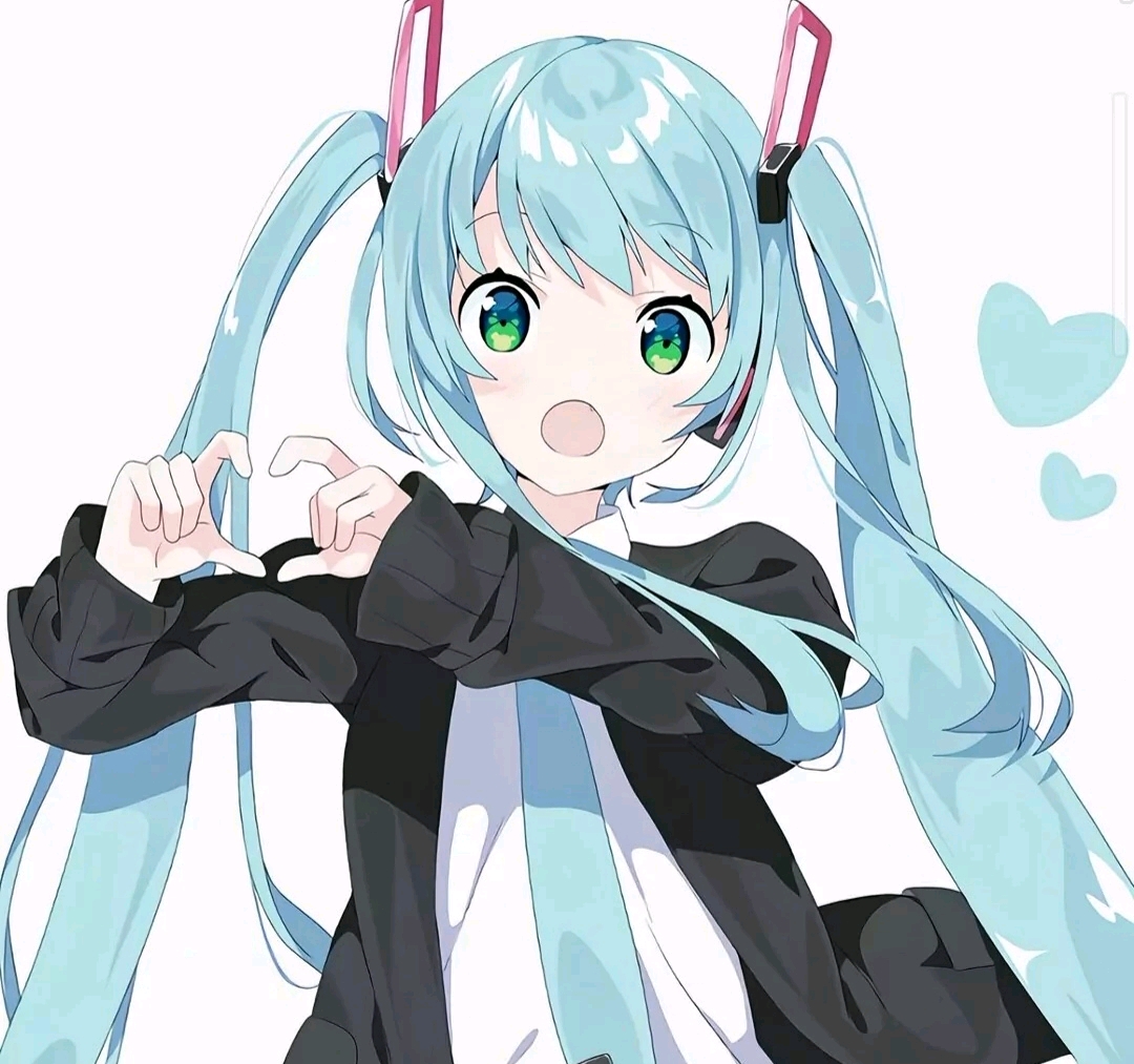 动漫女头一组蓝色系的初音未来头像