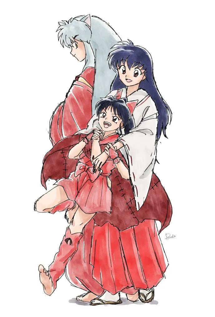 插画壁纸| 犬薇一家三口也太甜了!犬夜叉来袭!