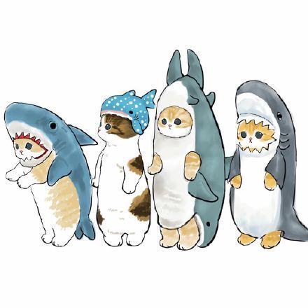 猫与鱼 啊啊啊啊~好可爱啊 萌化了~ 画师 mofu_sand