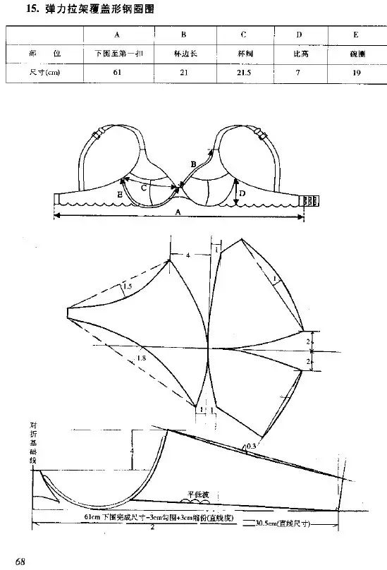 内衣制版: 比基尼,丁字裤,平角裤,钢圈文胸,裁剪纸样图