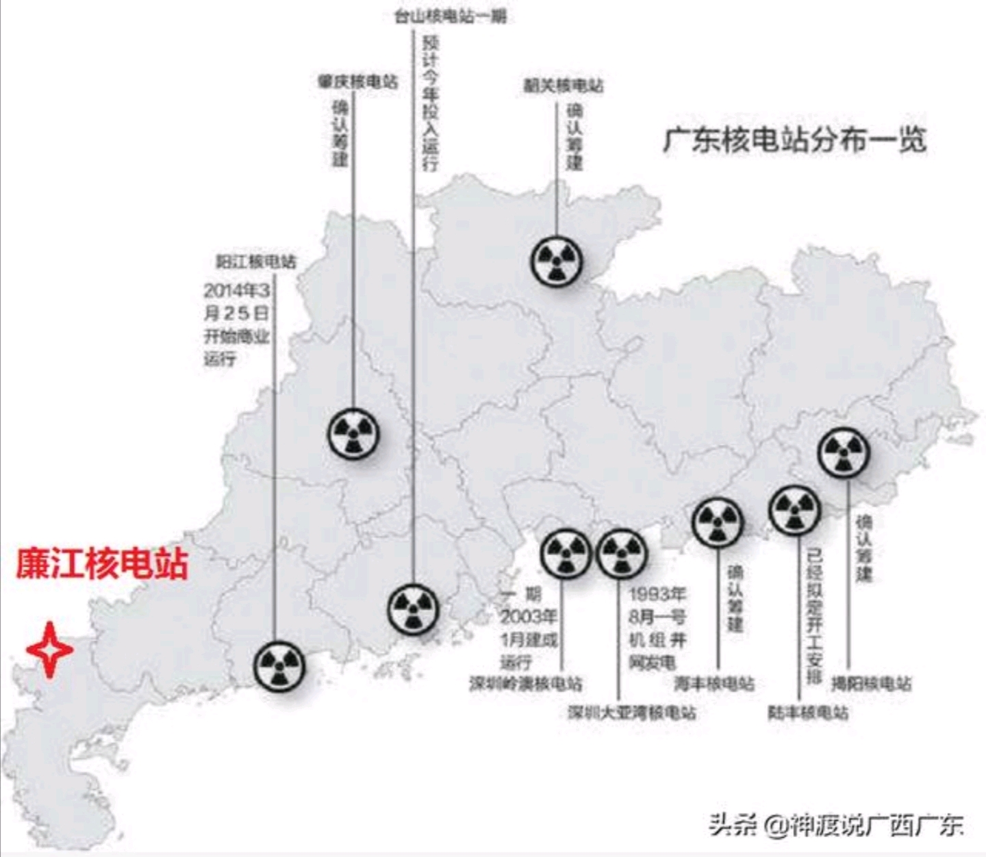 广东十大核电站分布第十座:廉江核电站廉江核电站,位于广东省湛江廉江