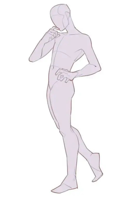 【绘画参考】一组骚里骚气的男性人体动态姿势参考,我