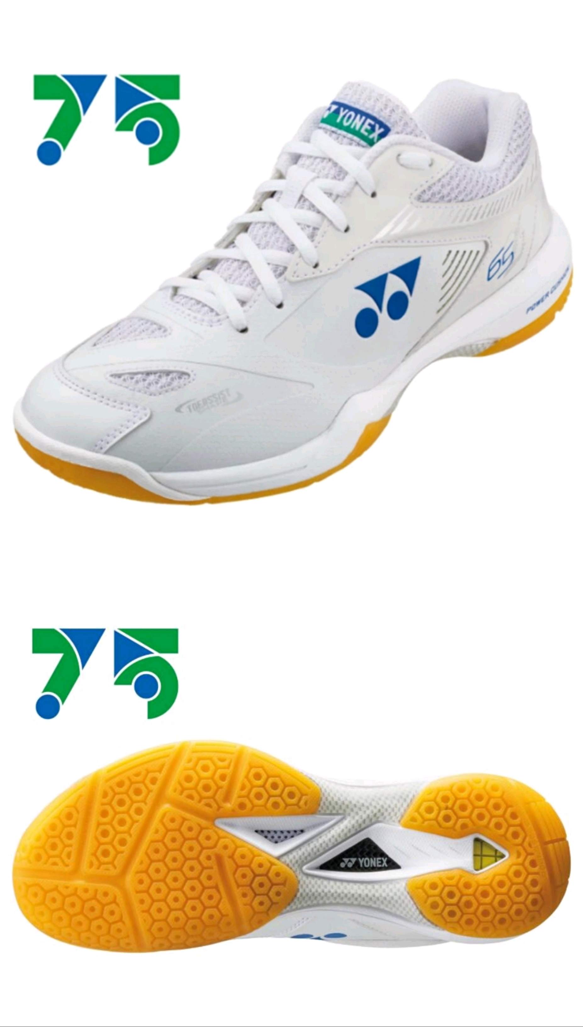 yonex2021年75周年纪念款羽毛球鞋,shb65za