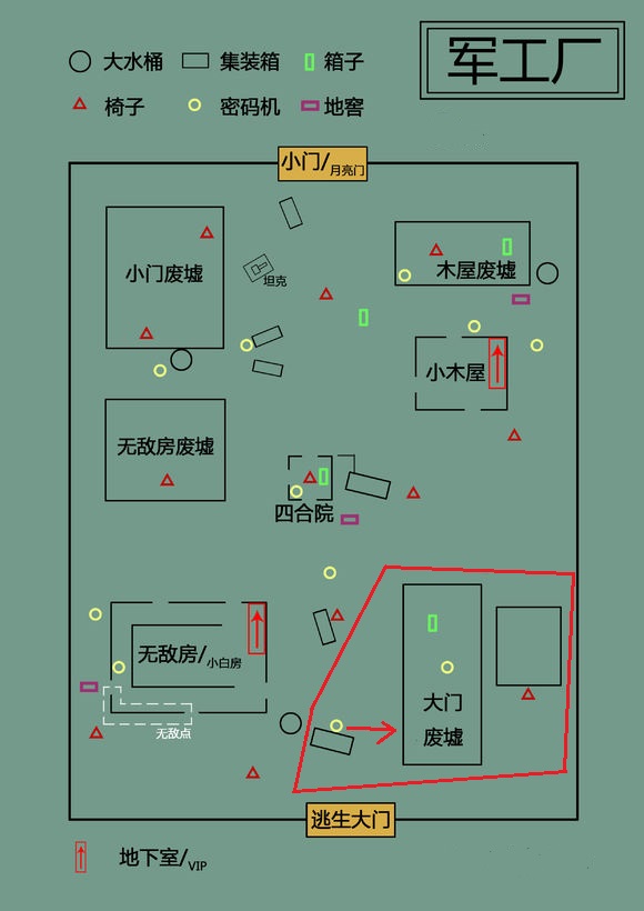 求生者基本跑法【军工厂】