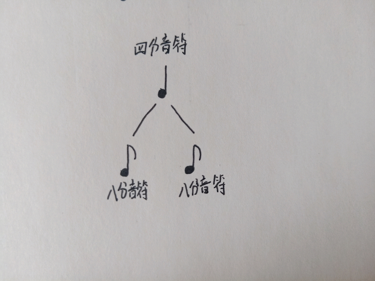 一个二分音符等于两个四分音符,一个四分音符等于两个八分音符,以此类