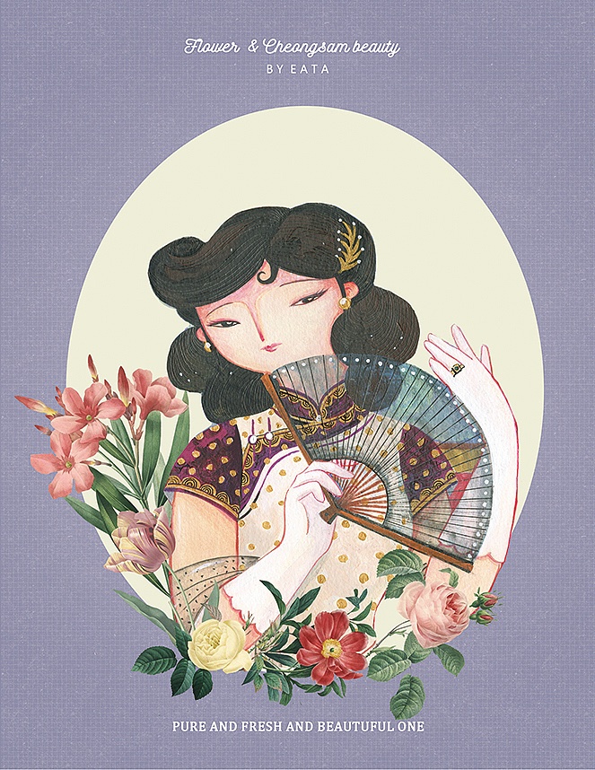 图片来自武汉插画师 koulan 民国风旗袍月份牌