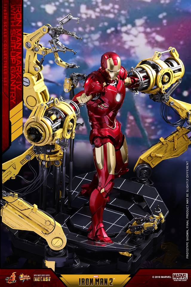 hot toys《钢铁侠2》1/6 钢铁侠 mark iv 机械臂作装置情景地台